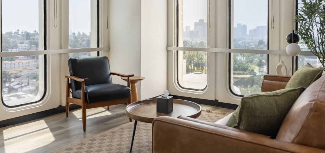 Therapy office interior at Olida — professionally designed spaces for mental health professionals